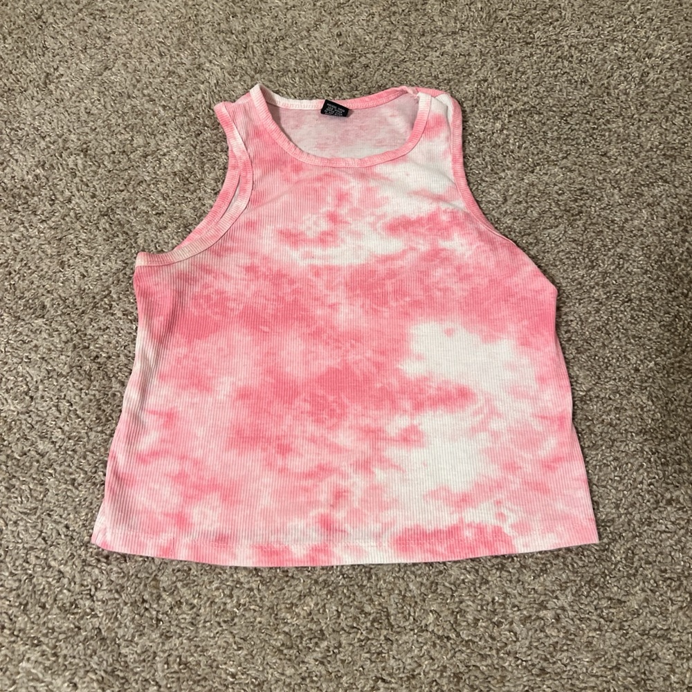 Stylish Pink Tie-Dye Women's Tank Top